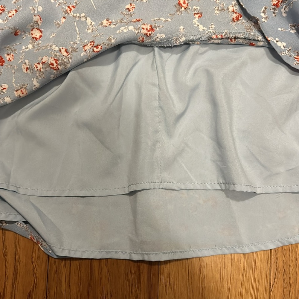 Lulu's Light Blue Floral Ruffle Mini Dress - Picture 10 of 10